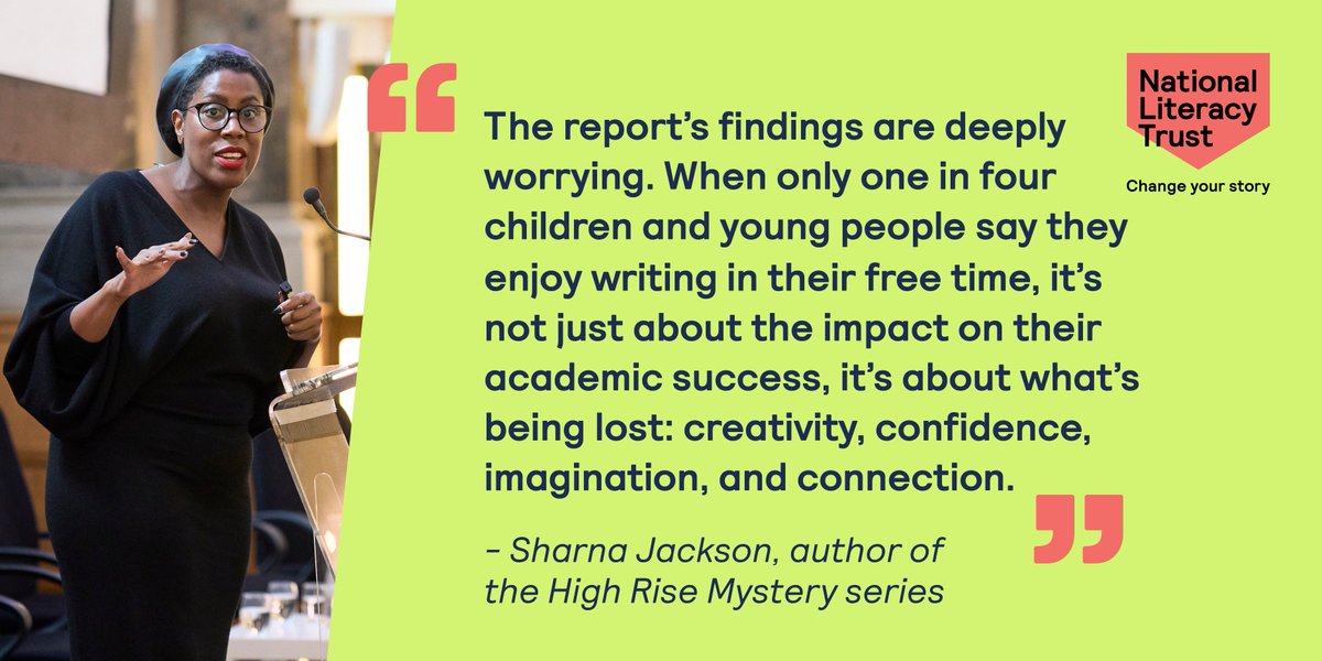 With the decline in children and young people writing for pleasure, it's our responsibility to give them space to be creative and engage in fun writing activities. Pupils in our Young Writers Programmes reported writing enjoyment levels increased by 18%!
literacytrust.org.uk/programmes/you…
