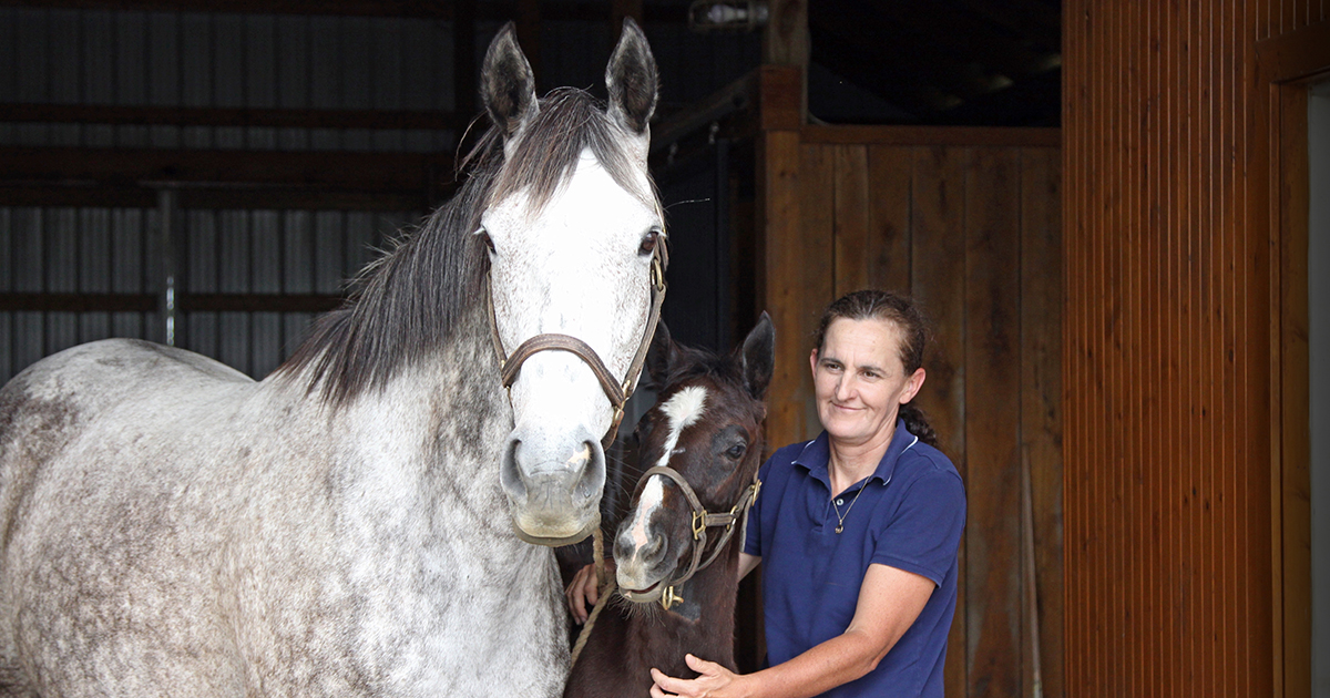 We are committed to producing high-quality, research-proven supplements, because we use them for our horses too! For instance, KPP Owner Delia Nash feeds KPP supplements to her broodmares and foals, like Lemon Liqueur and Mesero. ©Sive Photography
