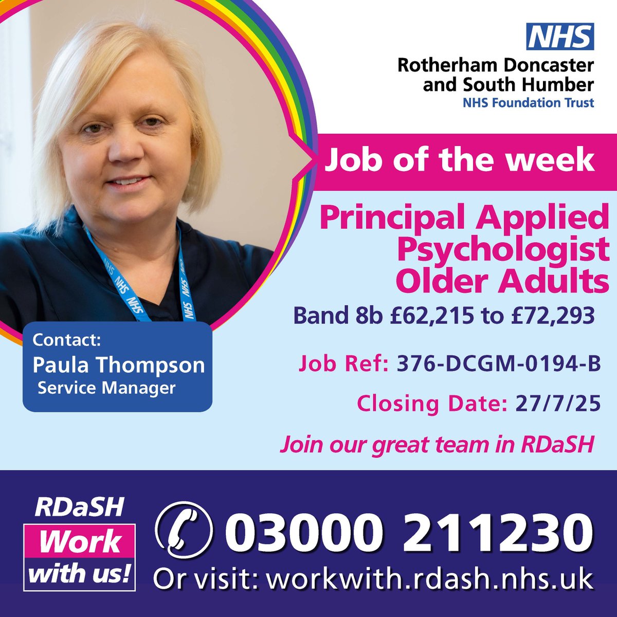 This week we're looking for a Principal Applied Psychologist. Interested?  jobs.nhs.uk/candidate/joba… #NHS #Doncasterisgreat
