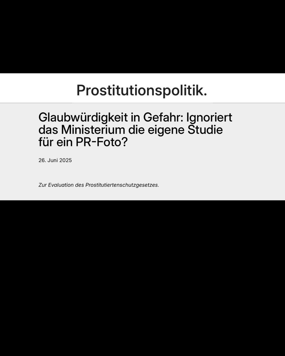 Glaubwürdigkeit? Fehlanzeige! ❌

Am Dienstag (24.06.25) wurde die offizielle über 900-seitige Evaluation zum Prostituiertenschutzgesetz veröffentlicht. Wissenschaftlich fundiert und vom Bundesministerium für Familie, Senioren, Frauen und Jugend in Auftrag gegeben. 

1/