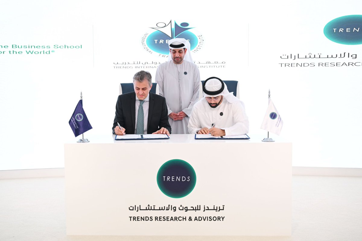 TRENDS Research &amp; Advisory and INSEAD Abu Dhabi signed a Memorandum of Understanding to enhance research and academic cooperation and establish a joint framework between the TRENDS International Training Institute and INSEAD for developing innovative training programs that