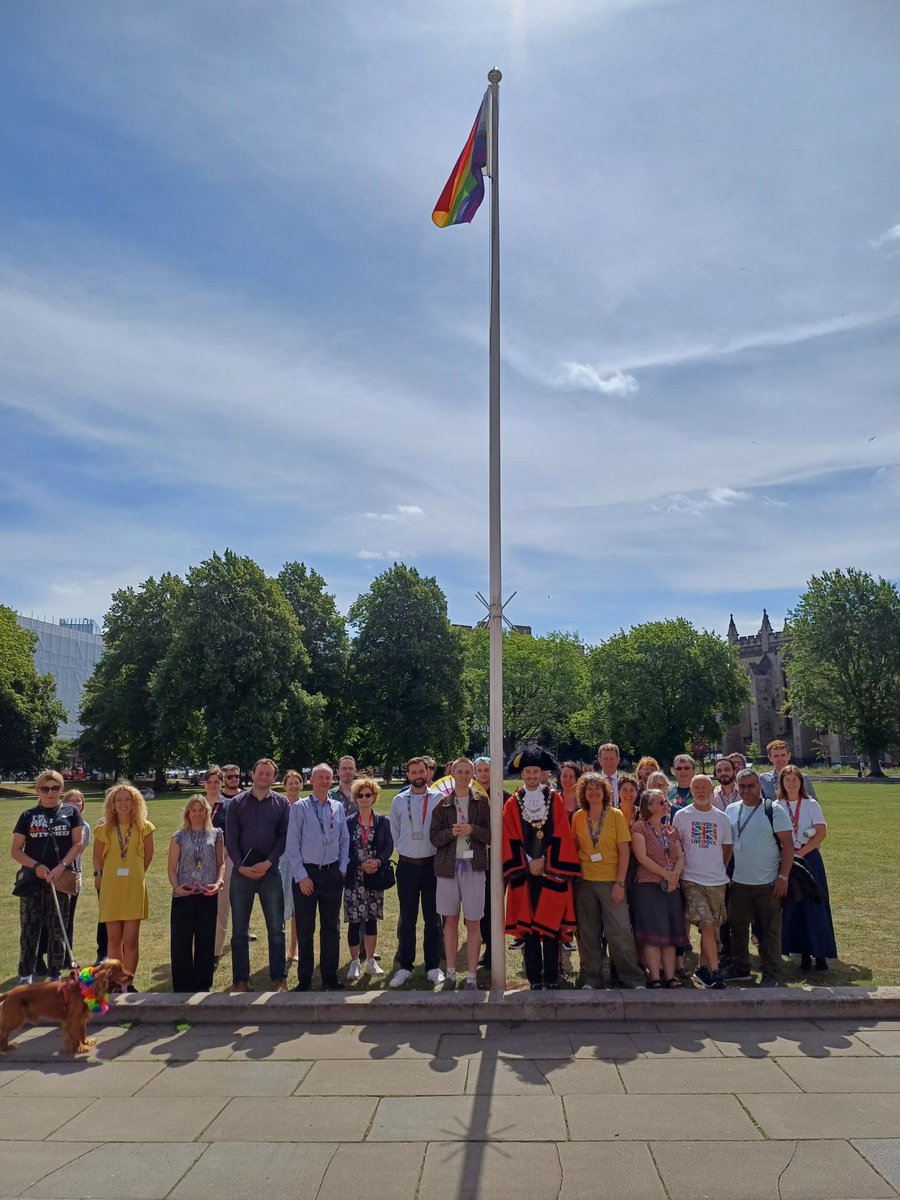 brislordmayor's tweet image. Bristol Pride officially kicks off tomorrow! 🏳️🌈
I was so pleased to see a strong turn out from our Council LGBTQIA+ Staff-Lead Group (SLG), members of Council, local stakeholders and senior decision makers for @BristolCouncil flag raise.
More👇
bristolpride.co.uk