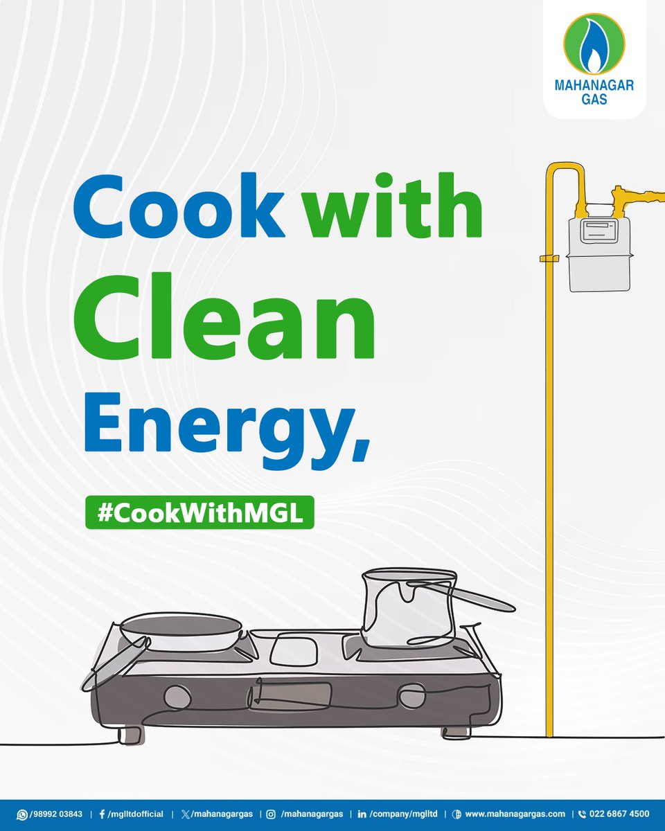 mahanagargas's tweet image. Let's celebrate the art of cooking with safe, efficient and eco-friendly energy!
Discover how PNG transforms your kitchen experience with faster heating, reduced emissions and a smarter way to cook..
#CookWithMGL #SwitchToPNG