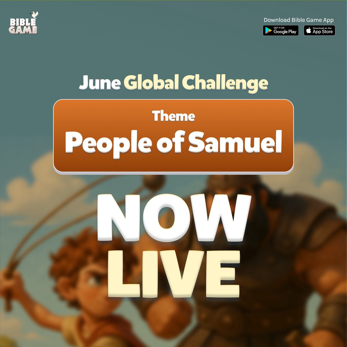 OurBibleGame's tweet image. 🎮 Challenge Alert!
The June Global Challenge is NOW LIVE!
Theme: People of Samuel
Think you know your Bible heroes?
Join players around the world and see how far you can go!
Download the Bible Game app today and start climbing the ranks!
#BibleGame #BibleQuiz #ChristianGames