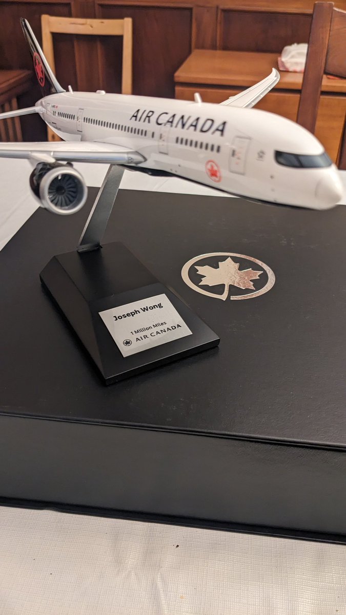 Not sure the milestone is terribly cool, but the model Boeing Dreamliner is. <a href="/AirCanada/">Air Canada</a> <a href="/Aeroplan/">Aeroplan</a> #millionmiles