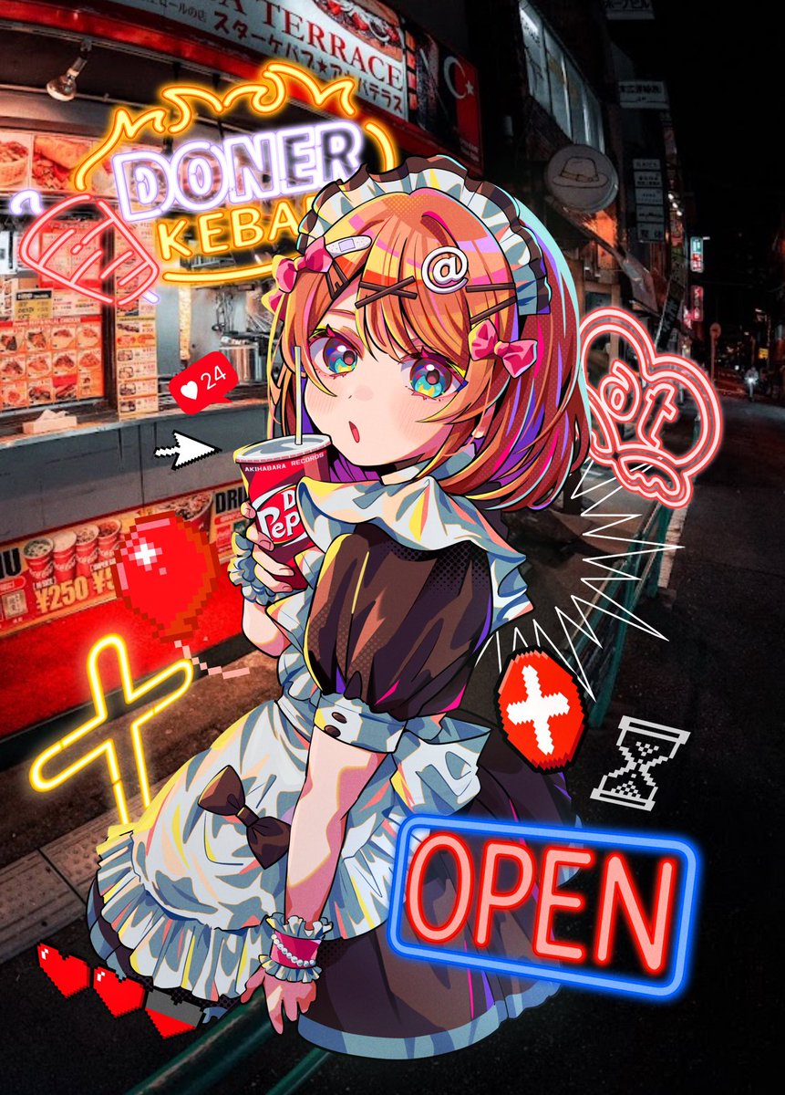 🍖✨🥤 #イラスト