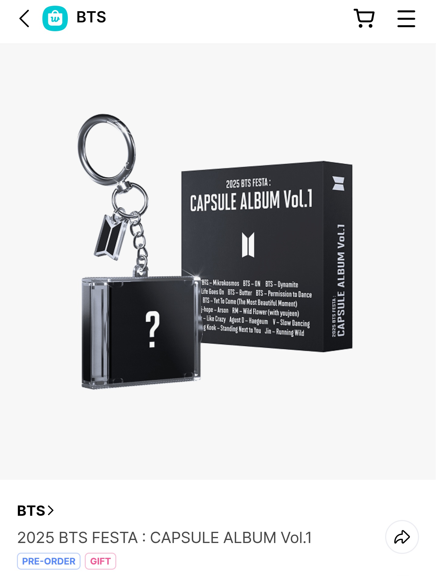 m*o様 BTS 2025 FESTA capsule album グク　GOL 2025 BTS FESTA : CAPSULE ALBUM Vol.1 - Official BTS Music Store