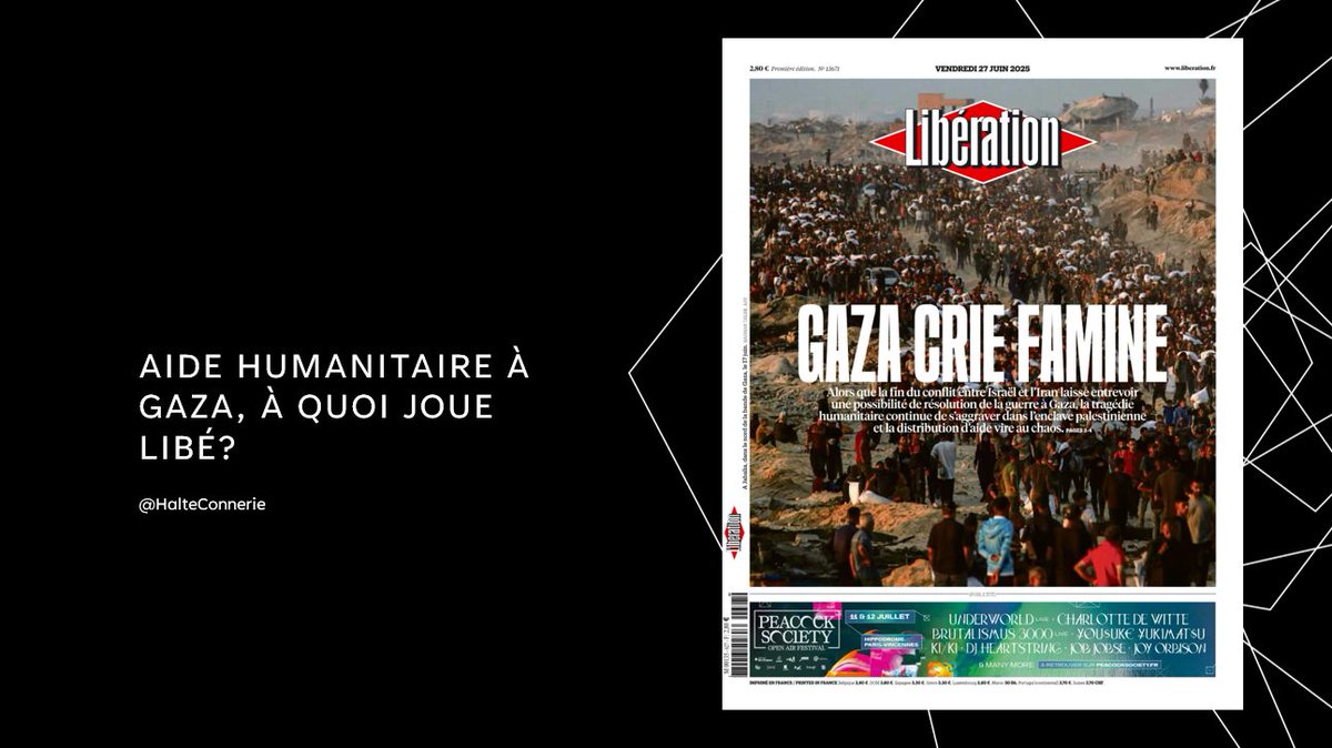 🔴 Avec ce dossier sur 4 pages dont la Une, <a href="/libe/">Libération</a> a choisi son camp. Celui des biais pavloviens : la Gaza Humanitarian Foundation (GHF), c'est forcément pas bien. 

Une honte de pseudo-journalisme

🧵 rapide de décryptage
1/10⬇️