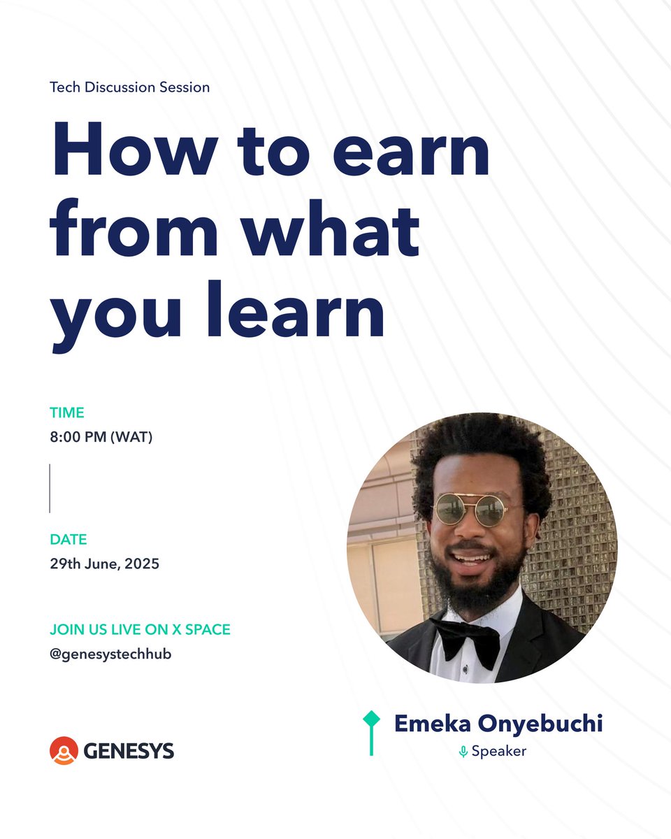 This TDS is going to be 🔥🔥🔥. Just wait let me learn how to make my Mullas from this skill.
 <a href="/genesystechhub/">Genesys Tech Hub</a> be arming us full-time.