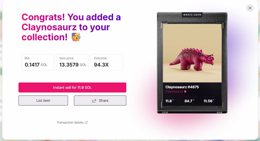 two claynos in 1 sol of spins wtf <a href="/MagicEden/">Magic Eden 🪄</a> luckydegen.sol