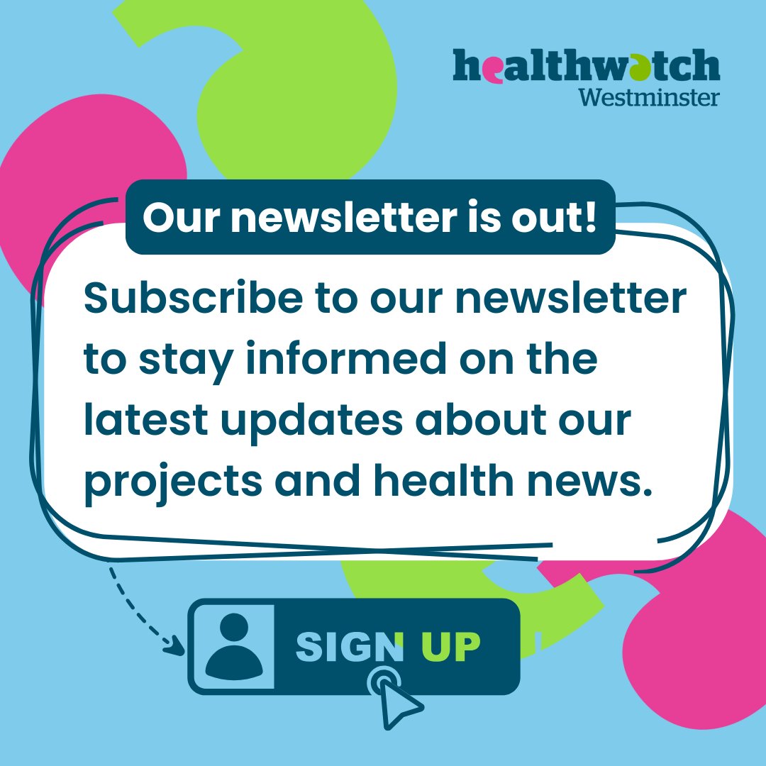 Our monthly newsletter is out!

It's the best place to see what we're working on and how to get involved in our projects. You'll also receive health and social care information in Westminster.

Subscribe now by visiting: dashboard.mailerlite.com/forms/551585/1…