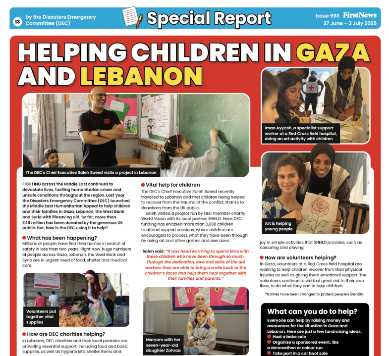 decappeal's tweet image. Thank you to @First_News and @FirstNewsEditor for this special feature on how donations to our Middle East Humanitarian Appeal are helping families and children in Gaza and Lebanon.
Read more about how donations are helping here: dec.org.uk/how-and-where-…