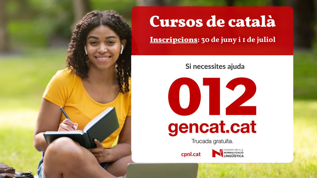 📢Atenció: novetat durant les inscripcions als cursos d'estiu!
Si necessites assessorament durant la inscripció, també pots trucar al 012, on resoldran els teus dubtes i et guiaran durant tot el procés. Més informació a cpnl.cat/inscripcions