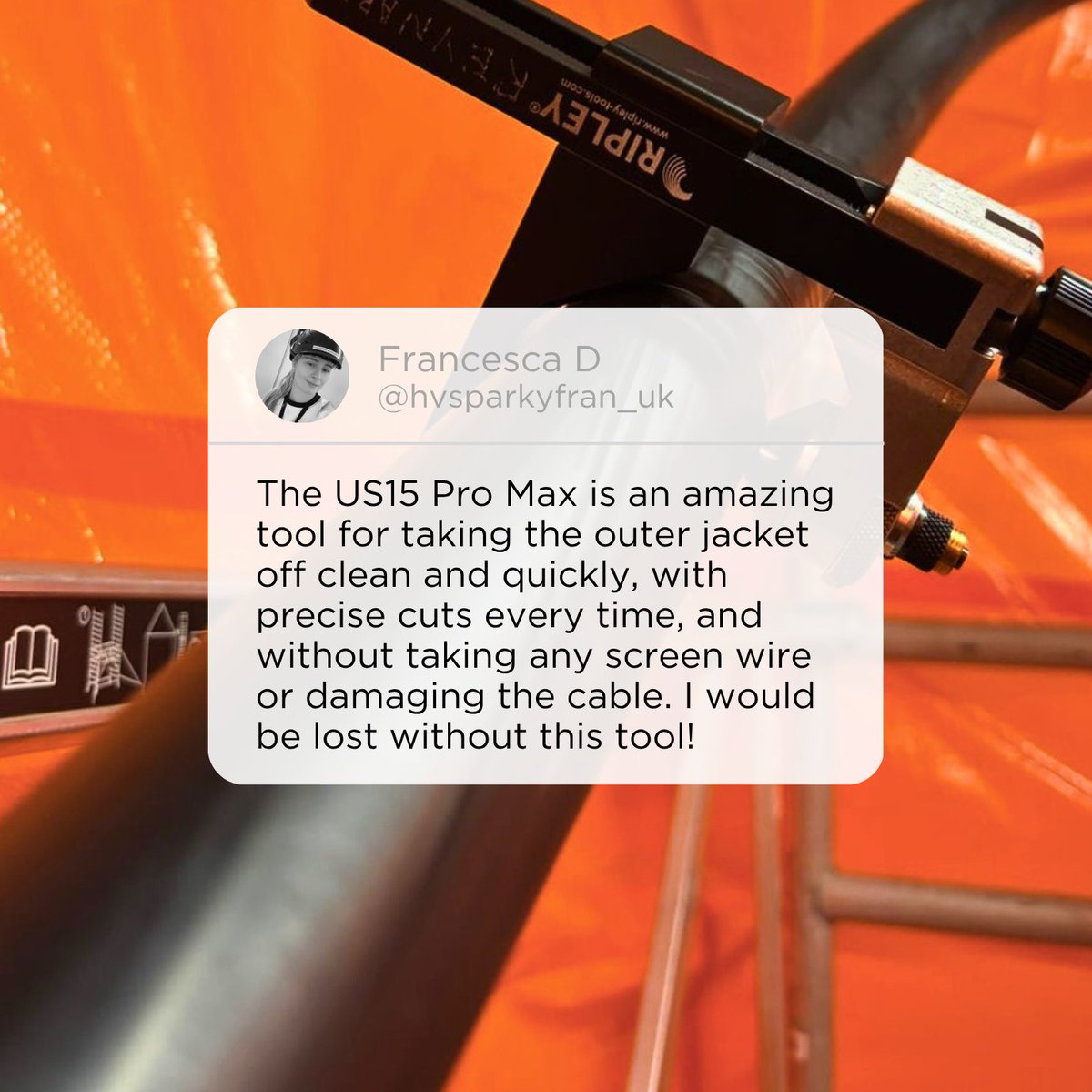 RipleyTools's tweet photo. Love the original #US15 but need a solution for bigger #cables? Our US15 PRO MAX has got you covered 💪

This heavy-duty #tool effortlessly handles slit, ring, and spiral cuts on larger #cable diameters ranging from 38 to 80 mm.

Learn more at https://t.co/D57D2TcG3g. https://t.co/NPz6Ieaa2x
