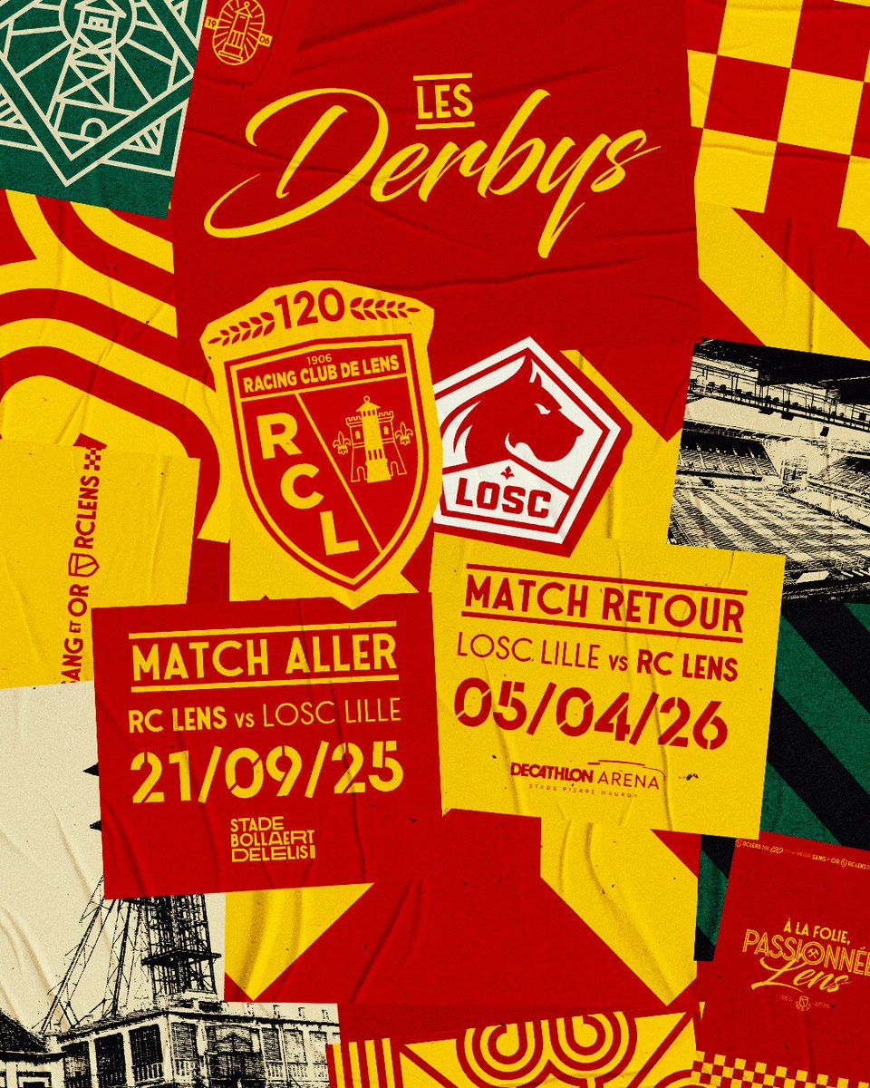 RCLens's tweet image. Deux dates à 𝒄𝒐𝒄𝒉𝒆𝒓 ✔️

Les Sang et Or disputeront le 𝒅𝒆𝒓𝒃𝒚 à Bollaert-Delelis le week-end du 21 septembre (J5 de @Ligue1). Le match retour aura lieu le week-end du 5 avril dans le Nord (J28).

#FiersDEtreLensois
