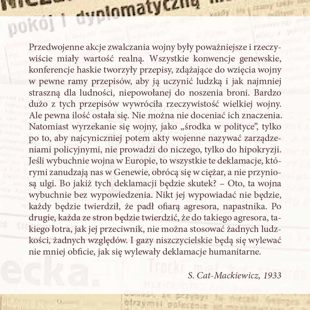 JanSadkiewicz's tweet photo. Dzięki wyrzekaniu się wojny jako „środka w polityce” nikt się już w wypowiadanie wojny bawić nie będzie… ~ #CatMackiewicz (1933) #CiKtórzyPrzekonaćNieUmieją https://t.co/DfBZ5lZAdc