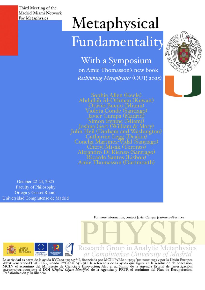 MadridMiamiMeta's tweet photo. This is going to be AWESOME! Spread the word and join us in Madrid, metaphysicians! https://t.co/RAotkKXVQF
