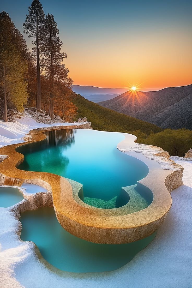 What a stunning and serene landscape!🌤️🍃🍂🌺