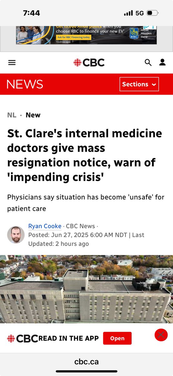 PaulLaneMHA's tweet image. On the heals of yesterday&apos;s scathing Auditor General&apos;s report, I go to the CBC web this morning and am greeted with this.  What in the name of all is holy is going on with our healthcare system?