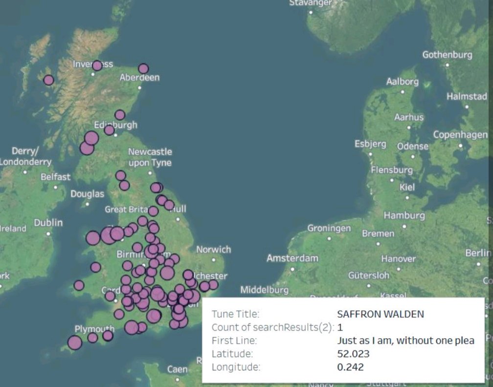 Right who wants a map of places in Britain which are also hymn tunes? <a href="/theabingdontaxi/">Colin</a> <a href="/WalkerMarcus/">Marcus Walker</a> maybe? 

Wrong hymnal for you two but it's the one I could find already available as a spreadsheet. I imagine the overlap is very high.

public.tableau.com/views/HymnMap/…