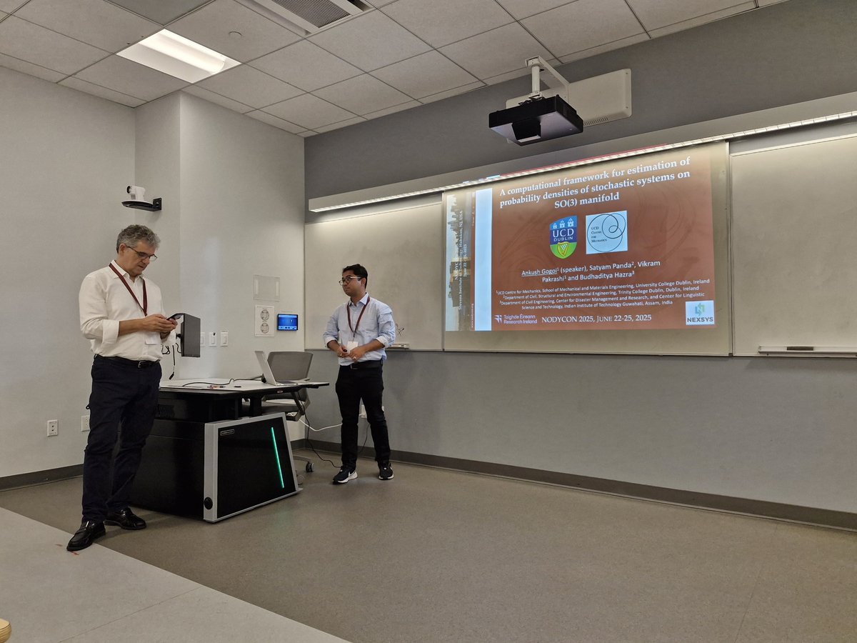 DSRL_UCDMECH's tweet image. #Nodycon2025
Ankush Gogoi: Stochastic Differential Equations - curved space.
@crohit93: Experiments - nonlinear/nonsmooth
Meiyazhagan Jaganathan:n Machine tool chatter.
Satyam Panda: Turbine blade
@UCDmechanics @UCD_Mech_Eng
@RounakAasifa @BreiffniF B.Hazra S.Baisthakur S.Seth