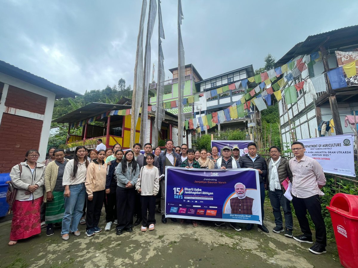 DBomdila's tweet image. Dhatri Aaba Janjatiya Gram Utkarsh Abhiyan reaches various rural parts of #WestKameng!
Camps held at Rupa, Mandala, Pedung, Rama Camp &amp;amp; Bichom to deliver govt services at people’s doorstep — health, agri, welfare, banking &amp;amp; more. #InclusiveDevelopment