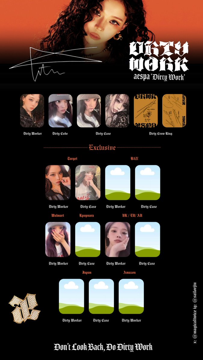 Aespa Dirty Work Full Photocard Template Karina Giselle Winter