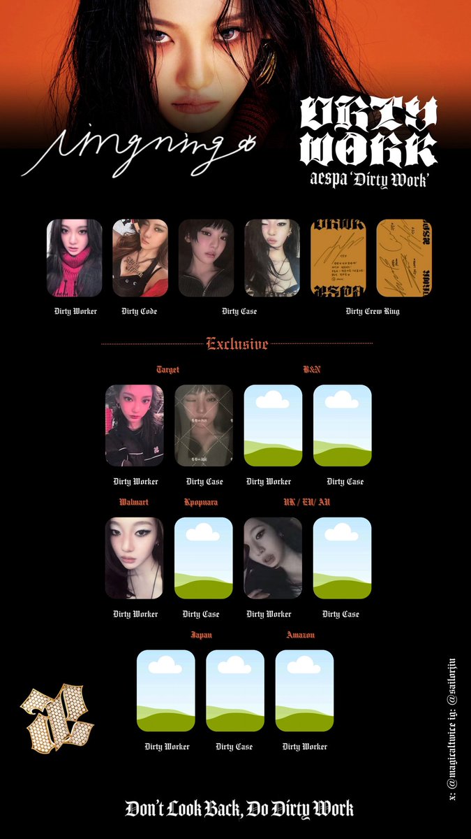 Aespa Dirty Work Full Photocard Template Karina Giselle Winter