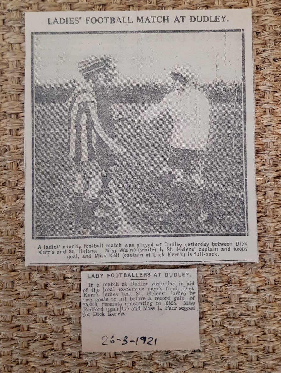 Prepping for Molineux Talk + Exhibition tomorrow - 1921 Paper clipping of legendary captains: Alice Kell of Dick Kerr Ladies + Edith Waine of St Helens - Granny's 1st two captains ⚽️💚 <a href="/footballandwar/">Football and War</a> <a href="/CliveHA23719823/">Clive HARRIS</a> <a href="/CWichbold/">Clare Wichbold</a> <a href="/sthelenstownfc/">St Helens Town AFC</a> <a href="/justaballgame/">justaballgame?</a>