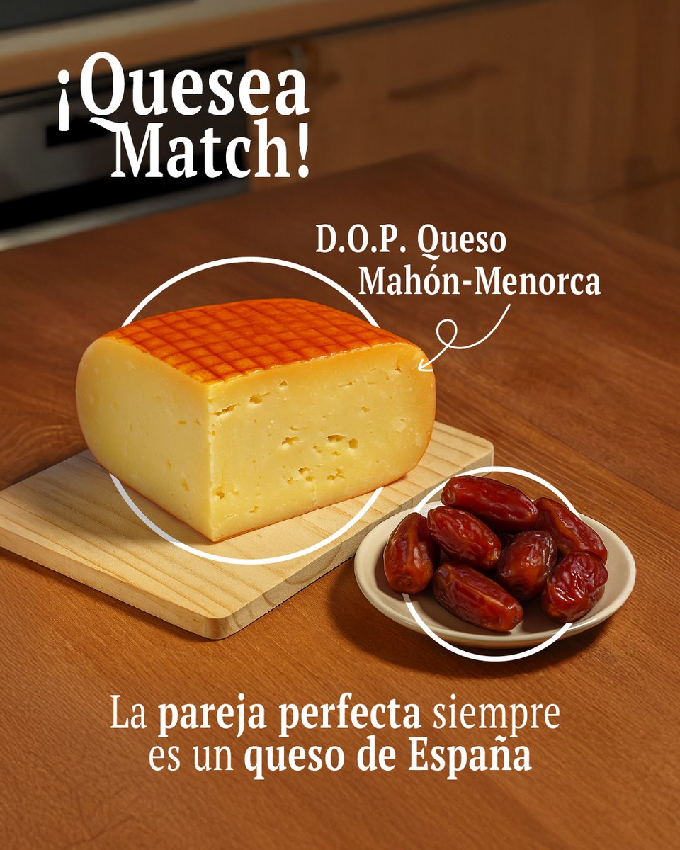 D.O.P. queso Mahón-Menorca 🧀🇪🇸 + Dátiles = 💛
Salino, intenso y curado VS dulce y meloso. ¡Una combinación sorprendente y deliciosa! 🌊🌴Sabor mediterráneo con un toque exótico.✨#queseaconquesosdeespaña #quesea #quesos #inlac #3lacteosaldia
