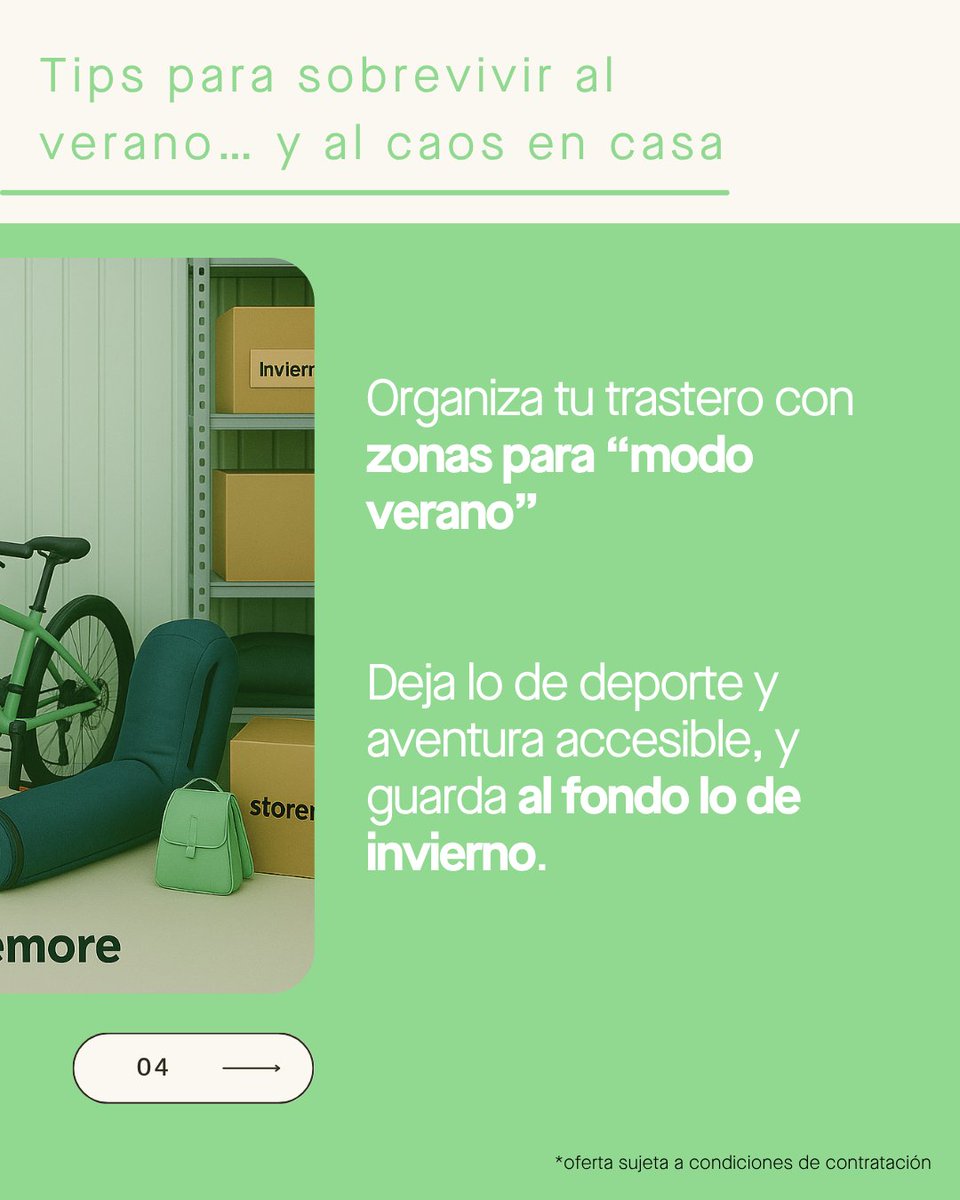 ☀️ El verano ya está aquí: días largos, visitas, escapadas, planes de última hora…
Prepara tu casa para vivir el verano de verdad: guarda lo que no usas, pon a mano lo que necesitas y disfruta sin estrés.
#Storemore #TipsDeVerano #MásEspacio #VeranoSinCaos #SummerReady