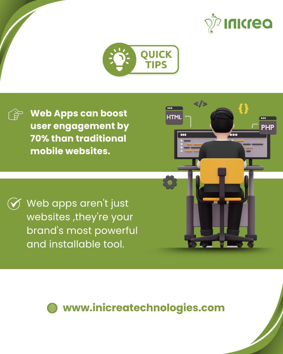 inicreatech's tweet image. More clicks. Longer sessions. Better conversions.
That’s what modern businesses get with high-performing web apps.
🚀 Talk to our team today and turn your idea into a scalable web solution.
#WebAppDevelopment #BusinessTech #InicreaTechnologies #UserEngagement #BuildWithInicrea