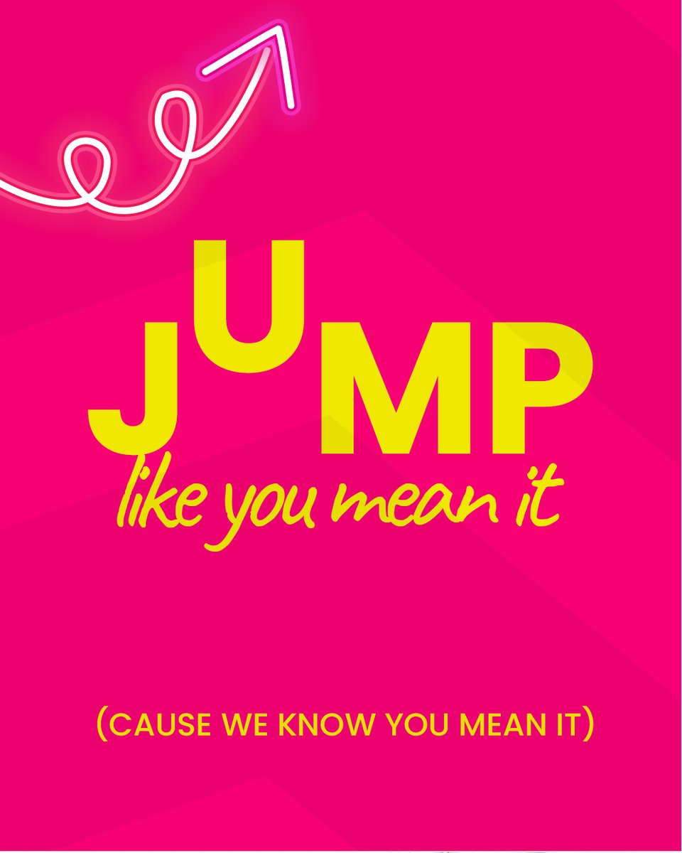 Bounceksa's tweet photo. Go beyond the jump. Make the impossible happen.

حلّق عالياً وحقق المستحيل!

#Bounce #Riyadh #KSA https://t.co/ZkGlWdMuy2