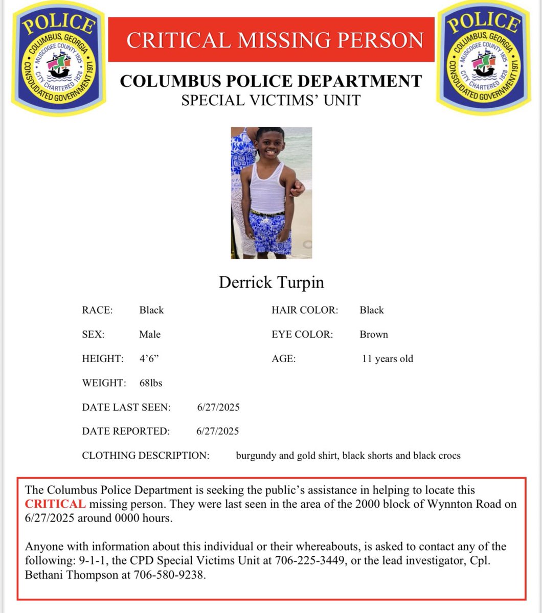 #CriticalMissingPerson‼️ #cpdga