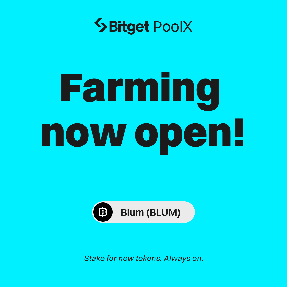 Lock $BLUM to share 1,635,000 BLUM airdrop on PoolX! 

⛏️ Join now: bitget.com/events/poolx/1… 

Follow to share 180,000 BLUM
✅ Follow <a href="/bitgetglobal/">Bitget</a> <a href="/blumcrypto/">Blum</a>
✅ Quote repost with #BLUMlistBitget 
✅ Enter here: forms.gle/e8iMPT2DVgWyML…
🎁 450 winners share the prize