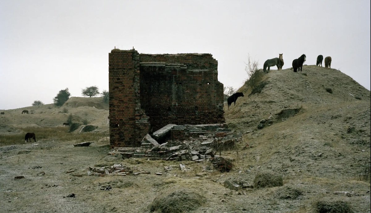 "Sit as little as possible; do not believe any idea that was not born in the open air and of free movement — in which the muscles do not also revel… Sitting still… is the real sin against the Holy Ghost".
-Friedrich Nietzsche

Ken Grant, Ruins, Merthyr Tydfil, 2008.