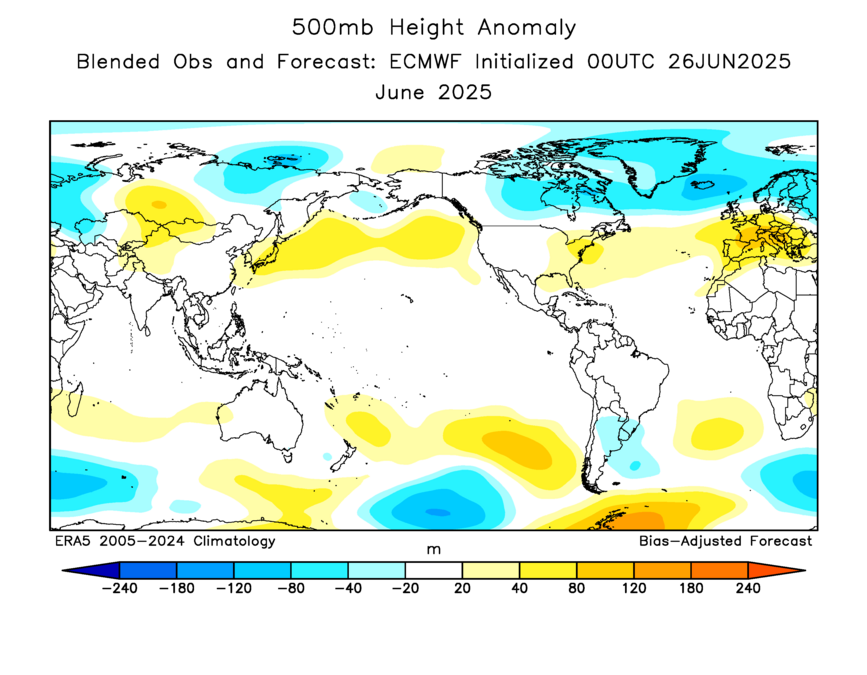 WorldClimateSvc's tweet image. While western Mediterranean SSTs are extremely high, Baltic SSTs are now much below normal, a consequence of the remarkable north-south pattern contrast across Europe.
Meanwhile, North Pacific ridging is reinforcing major warmth and driving the PDO back to strongly negative.