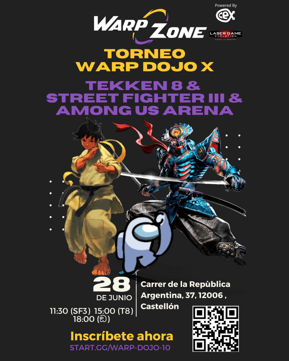 🎮 PREMIOS TORNEOS – WARP DOJO X
📅 28 de junio
🔥 Prepárate para luchar, engañar y ganar como nunca
🧵 Abrimos hilo con los premios de cada juego: