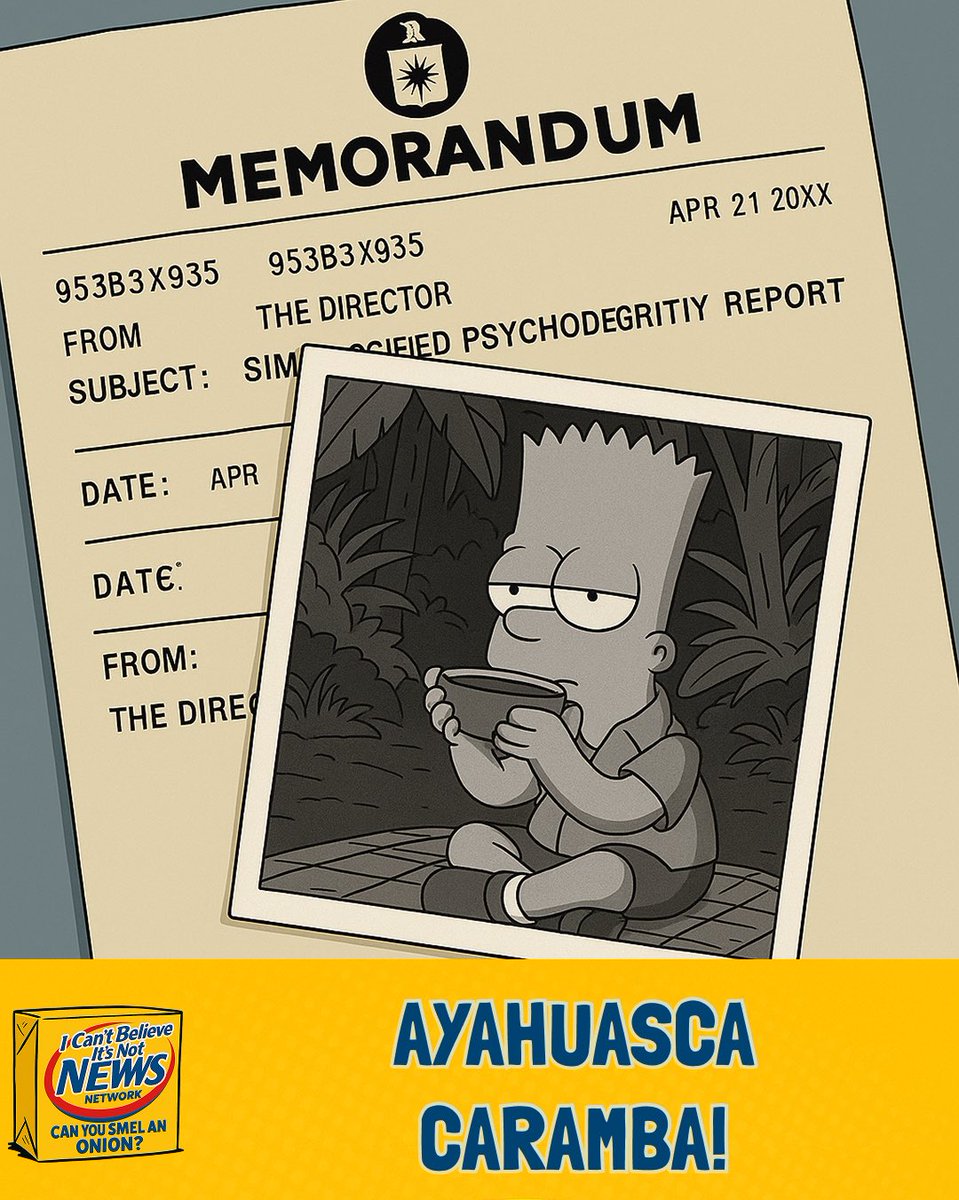 SamTahaHaha's tweet photo. According to a recently classified CIA memo, Matt Groening confessed, “We never guessed the future, the entire show was storyboarded by Astrologers and NHI…”

#SecretStory #TheSimpsons #Prediction #exposed #CIA #theoccult #tarot #scrying #writers #Simpsons #funny #joke #comic https://t.co/Mm6CP0Qdhu