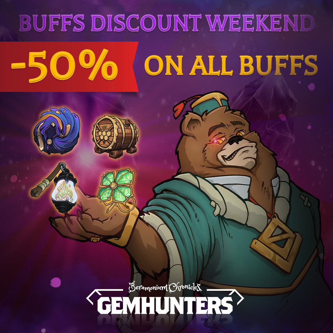 🚨 BUFFS DISCOUNT WEEKEND 🚨

We have another 50% OFF on all Buffs in the Shop!

Discount ends on Monday at 13:00 UTC - last one this season! 🐻 🧙‍♂️