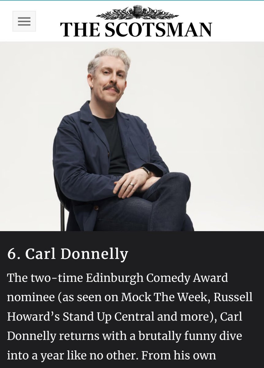 Julian Hall (@textualhealing2) on Twitter photo Great to see <a href="/CarlDonnelly/">Carl Donnelly</a> picked out in this piece - catch Carl <a href="/BarrelComedy/">Monkey Barrel Comedy</a> with 'Another Round' tickets via edfringe.com/tickets/whats-… Great to see <a href="/CarlDonnelly/">Carl Donnelly</a> picked out in this piece - catch Carl <a href="/BarrelComedy/">Monkey Barrel Comedy</a> with 'Another Round' tickets via edfringe.com/tickets/whats-…