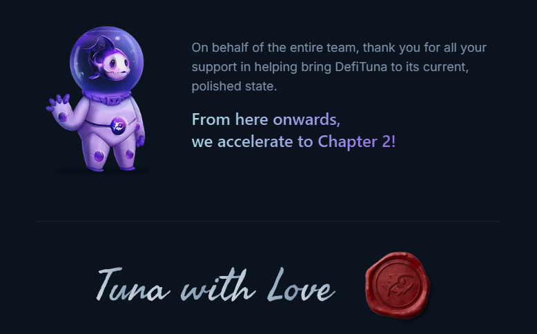 Airdrop checker live!

On behalf of everyone from DeFiTuna and Fusion AMM - we thank all of you , our early users who contributed and used our platform .

Time to accelerate, together! 

defituna.com/airdrop