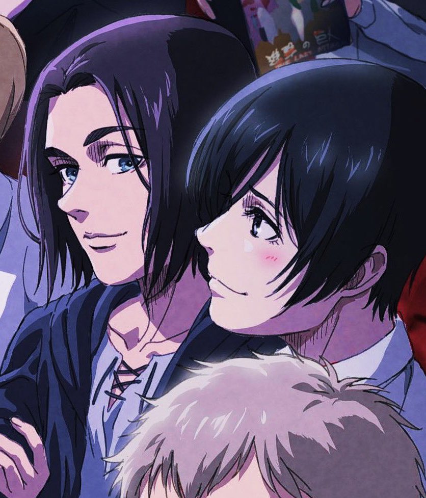mikasababymama_'s tweet photo. Mikasa being the reason why Eren smiles and Eren being the reason why Mikasa blushes. They mean so much to me🥹 https://t.co/Ey3veMyLBA