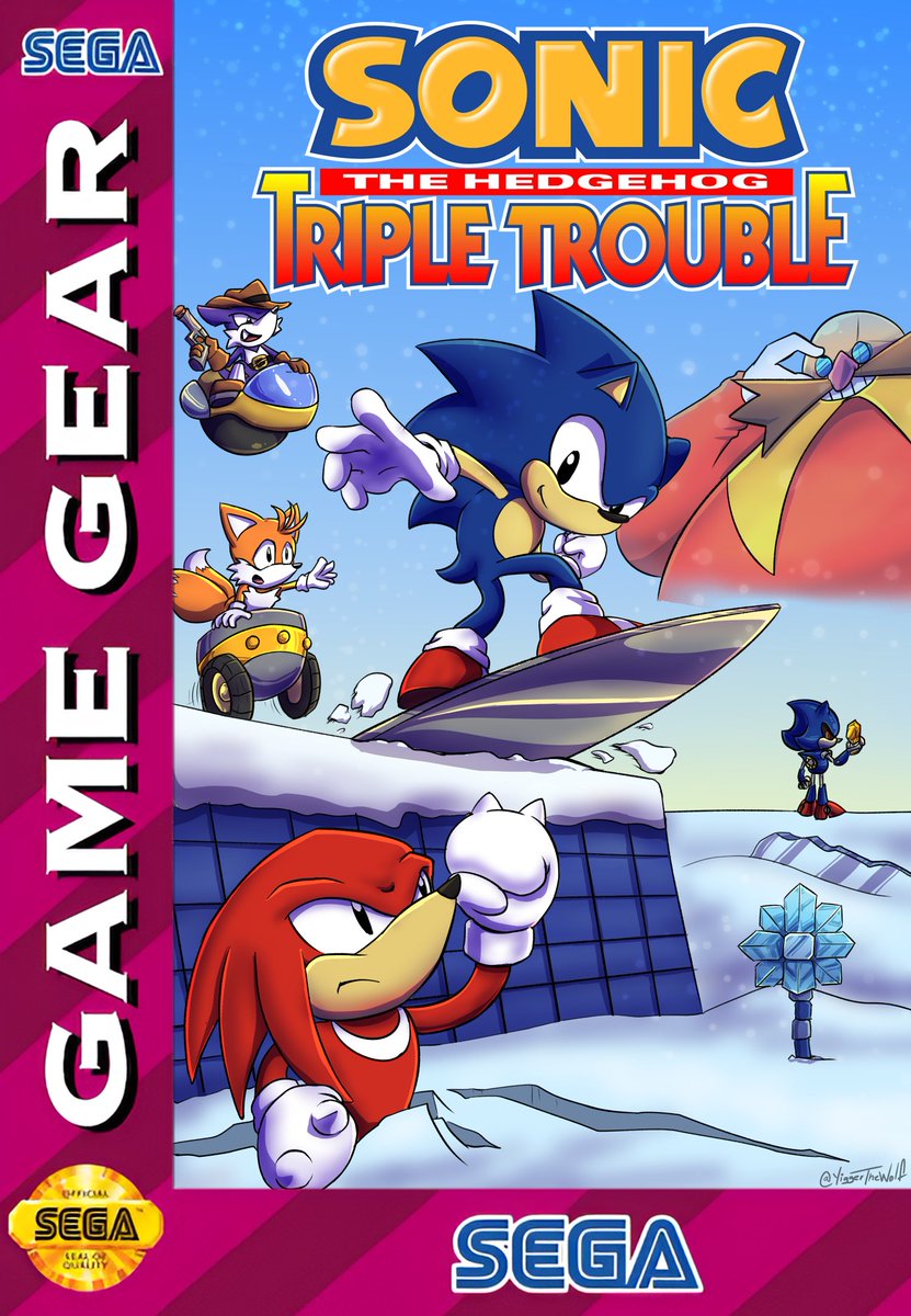 Una participación que hice en un collab de aniversario de sonic de la portada de "Sonic Triple Trouble"  increible juego