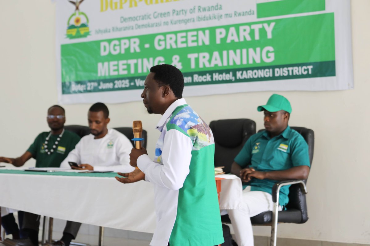 Democratic Green Party of Rwanda 🇷🇼 (@demgreenpartyrw) on Twitter photo Perezida w’ishyaka #DGPR (#Greenparty) Hon <a href="/Drfrankhabineza/">Dr.Frank Habineza</a>, afunguye inama ku mugaragaro, ndetse anatanga amahugurwa ku ngengabitekerezo y’ishyaka, demokarasi, kurengera ibidukikije no kubibutsa amahame agenga ishyaka. <a href="/JeanClaudeNtez2/">Jean Claude Ntezimana</a> <a href="/KarongiDistr/">Karongi District</a> <a href="/RwandaWest/">Western Province I Rwanda</a> <a href="/NFPO_Rwanda/">Rwanda Political Parties Forum_NFPO</a> Perezida w’ishyaka #DGPR (#Greenparty) Hon <a href="/Drfrankhabineza/">Dr.Frank Habineza</a>, afunguye inama ku mugaragaro, ndetse anatanga amahugurwa ku ngengabitekerezo y’ishyaka, demokarasi, kurengera ibidukikije no kubibutsa amahame agenga ishyaka. <a href="/JeanClaudeNtez2/">Jean Claude Ntezimana</a> <a href="/KarongiDistr/">Karongi District</a> <a href="/RwandaWest/">Western Province I Rwanda</a> <a href="/NFPO_Rwanda/">Rwanda Political Parties Forum_NFPO</a>