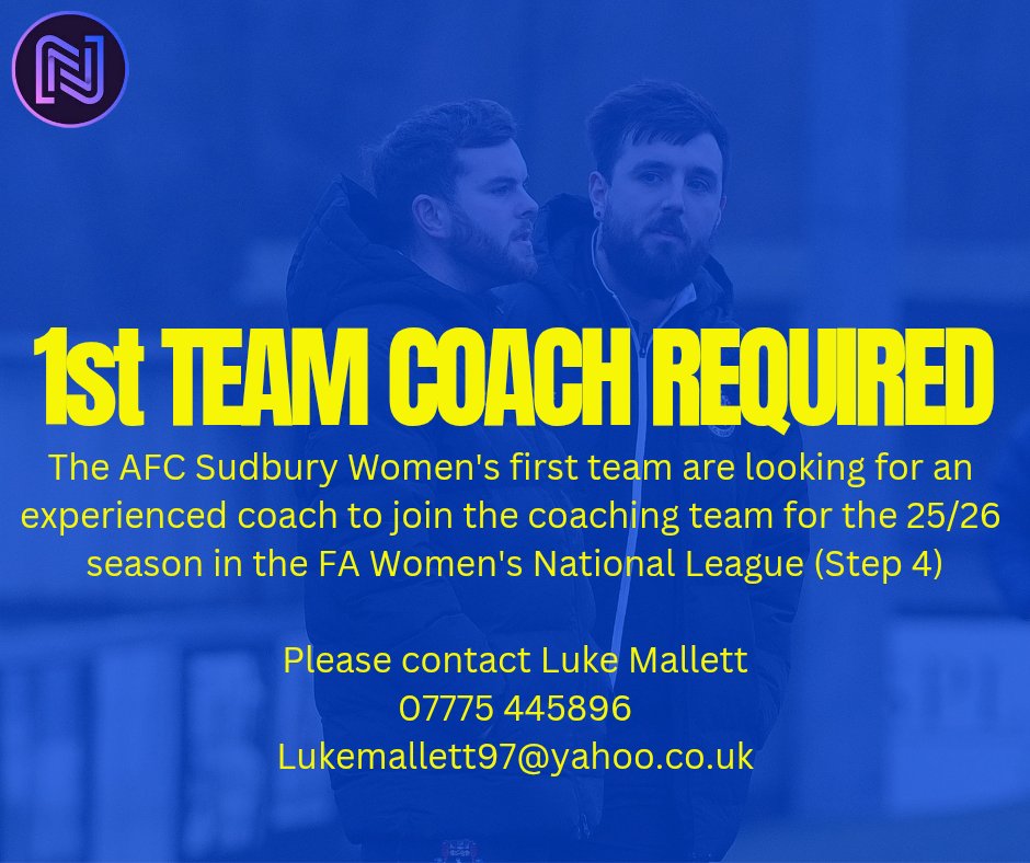 🚨 Women's 1st Team Coach Required!🚨