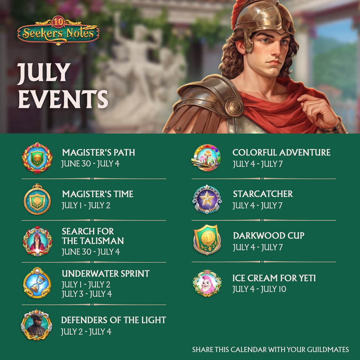 SeekersNotes's tweet image. 🕵 New week, new event calendar! Save it now so you don’t miss any exciting events in Darkwood. 😉

📲 social-sn.mytonagames.com/ePQ7gW