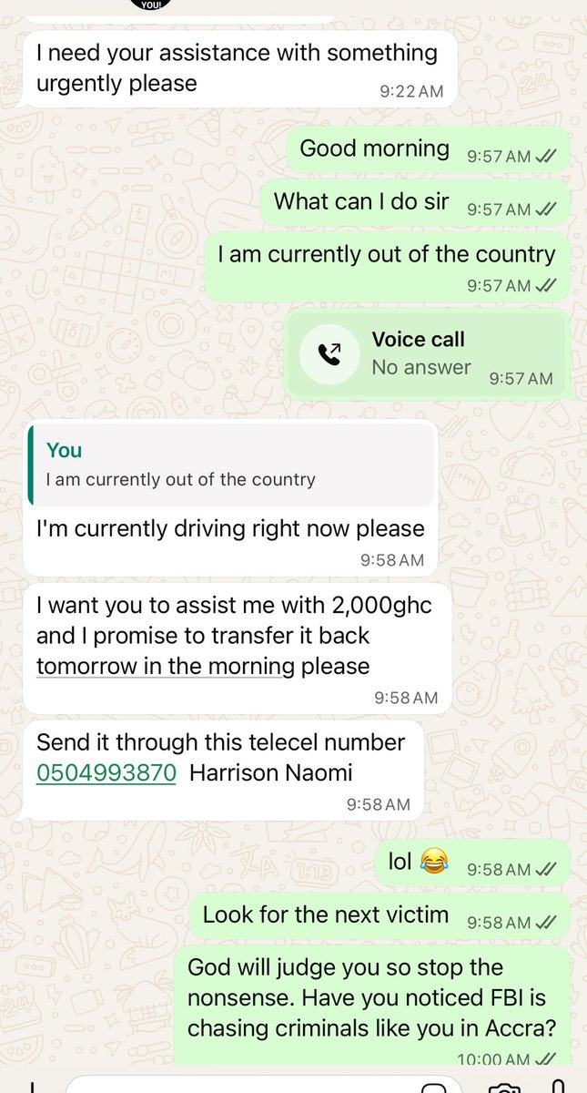 0504993870  Harrison Naomi, I have sent you 2,000 cedis