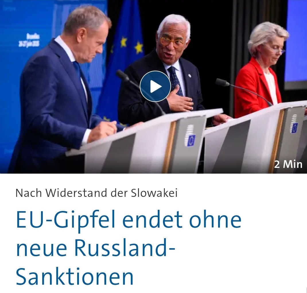 #Merz:
Ich bin zuversichtlich, dass ich Trump dazu bekomme, die neuen EU-Sanktionen gegen Russland mitzutragen.

Realität:
Er schafft es noch nichtmals, dass die EU neue Sanktionen auflegt.

Merz ist ein außenpolitischer Bettvorleger.
/PM