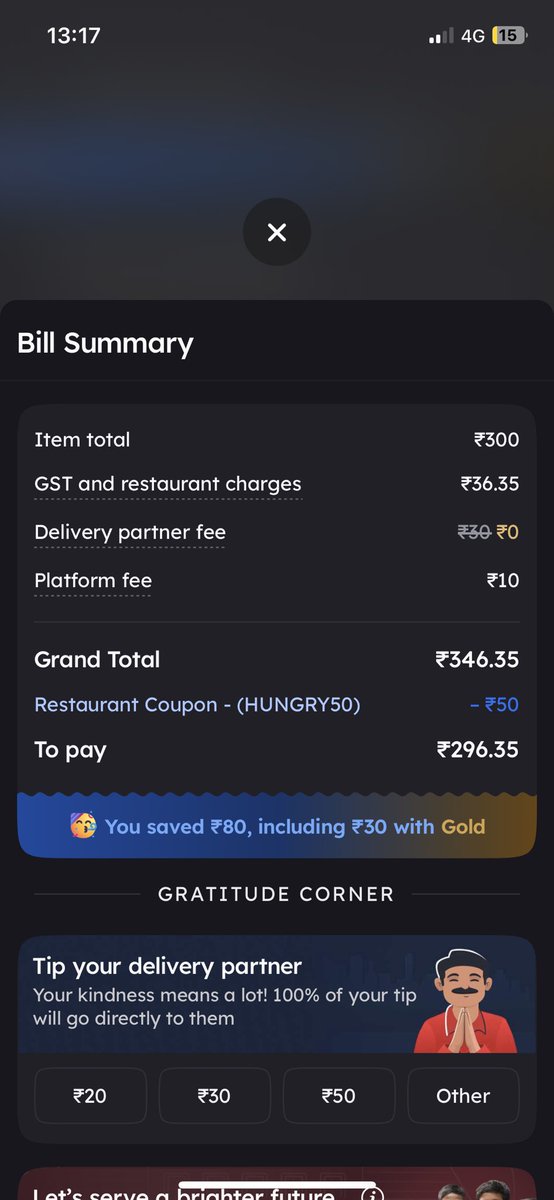 bala183m's tweet photo. @zomato @zomatocare 

The same items which were ordered on my iphone with zomato subscription came out to be 300 rupees (item total), while the same items ordered on my friend’s android phone without zomato subscription came out to be 310 rupees (item total). Why is that so? https://t.co/VstEwi5yXZ